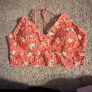 PINK Victoria's Secret Coral Lace Camisole